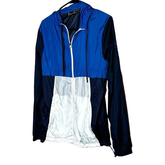 Under Armour windbreaker jacket size small blue white color block - Picture 3 of 8